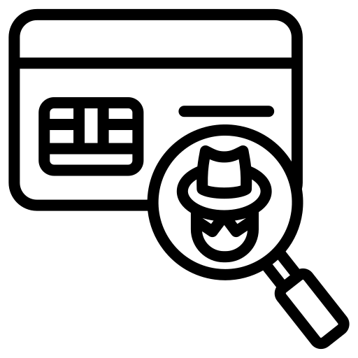 Icon representing financial and fraud investigations