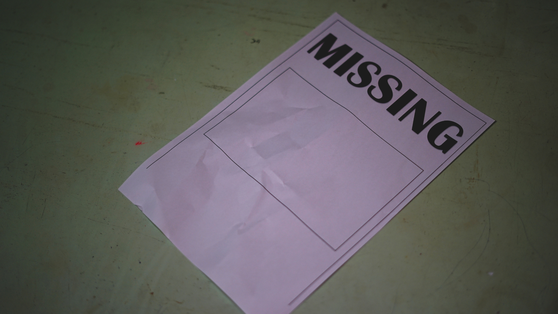Text graphic displaying the words 'Missing Person